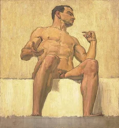 Seated Male Nude